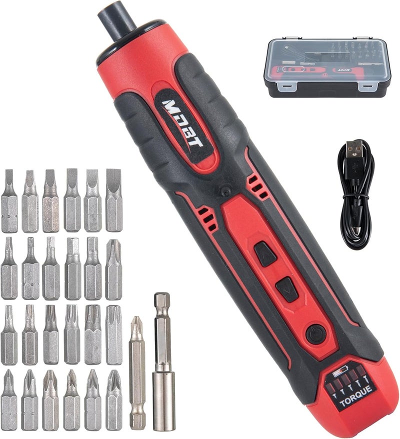 MDBTTOOLS 3.6V Cordless Impact Screwdriver Set with 1.5Ah Rechargeable Lithium Battery (Red 02) - Image 1